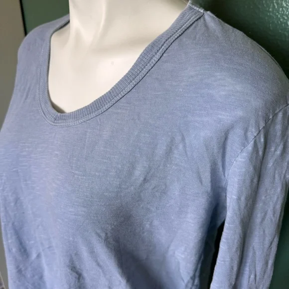 Wilt Made In USA Medium Light Dusty Blue Shirt Long Sleeve Flowy Tiered Top - Picture 6 of 8